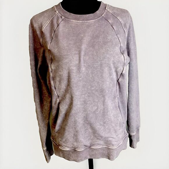Lululemon‎ Scuba Crew Sweatshirt Size 8 Womens Washed Purple Quartz Yoga Running - Picture 2 of 8